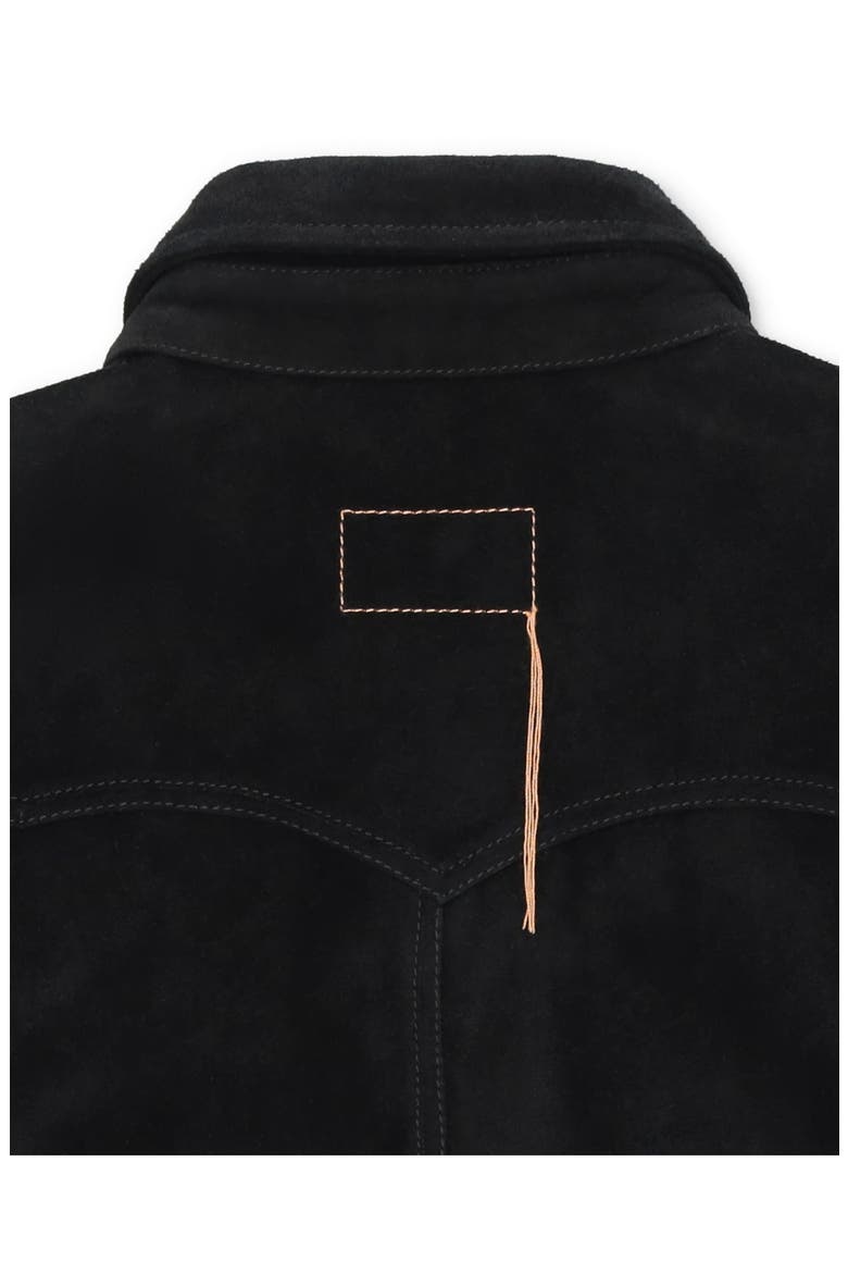 Linda Suede Leather Overshirt, Alternate, color, BLACK