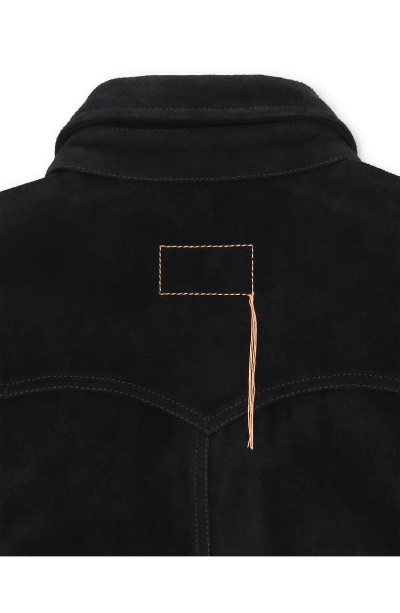 Fortela Linda Suede Leather Overshirt, Alternate, color, Black