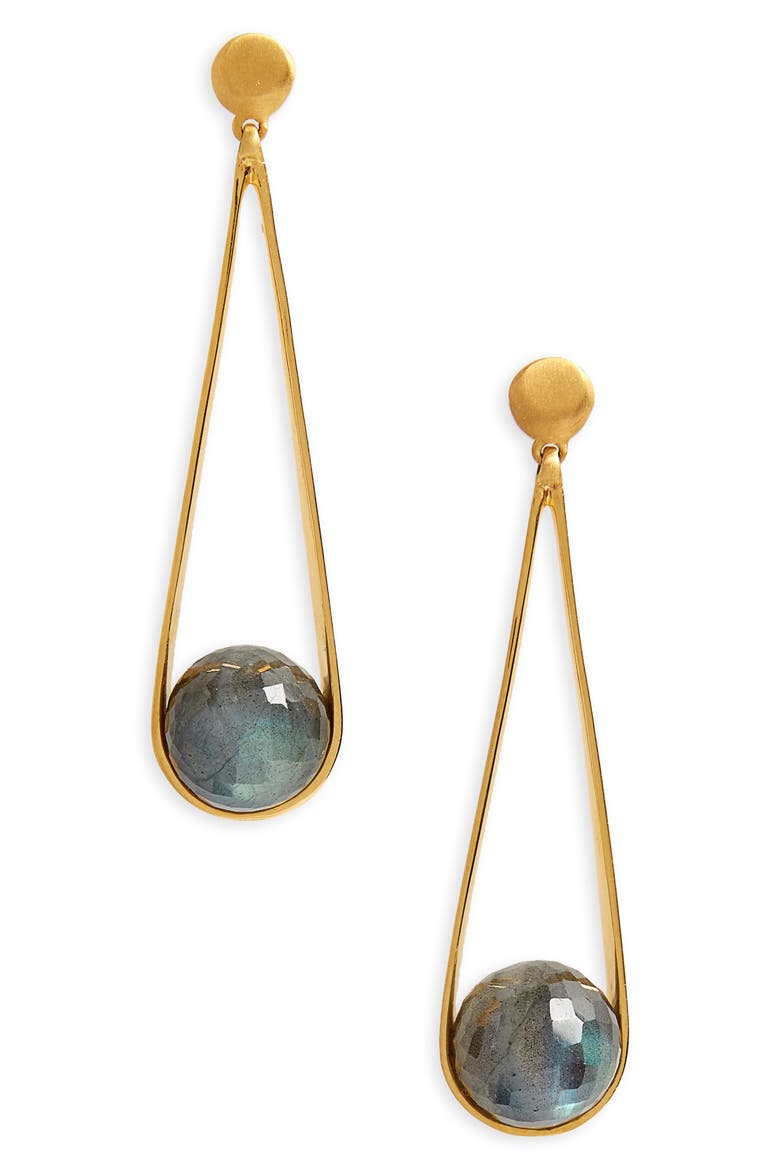 Ipanema Drop Earrings, Main, color, LABRADORITE/ GOLD