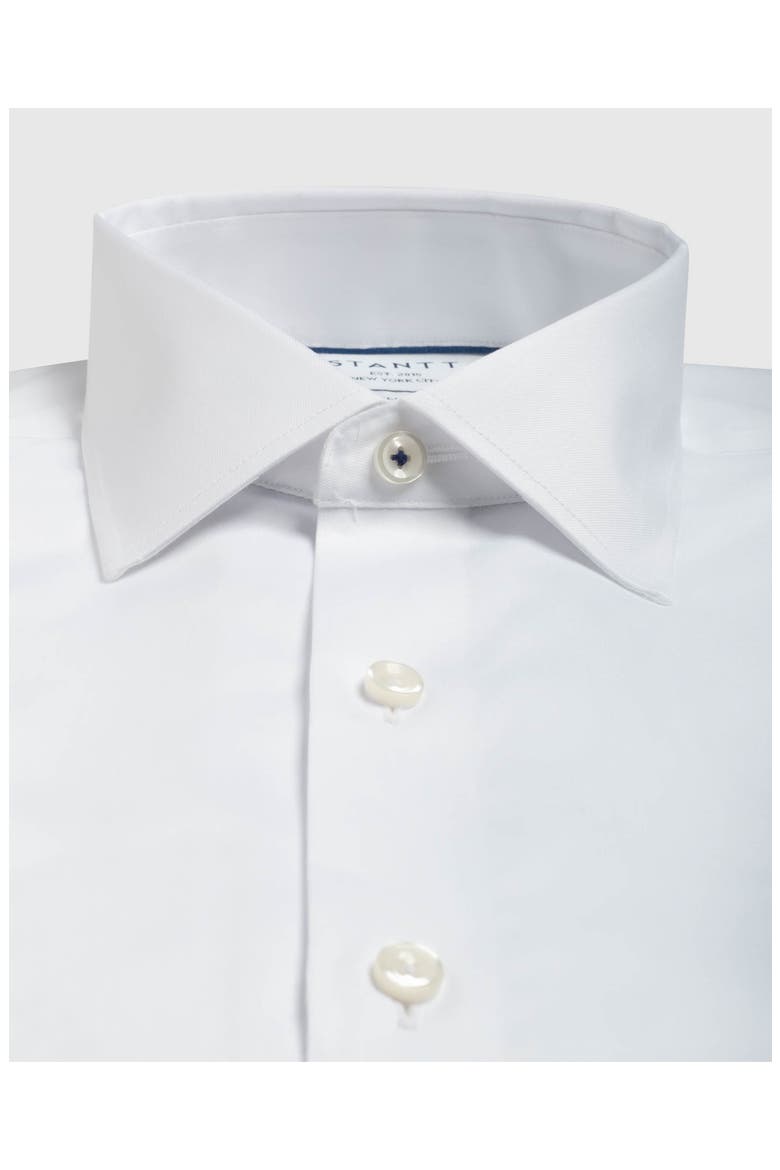 Contemporary Fit Wrinkle Resistant Cotton Twill Dress Shirt, Alternate, color, WHITE