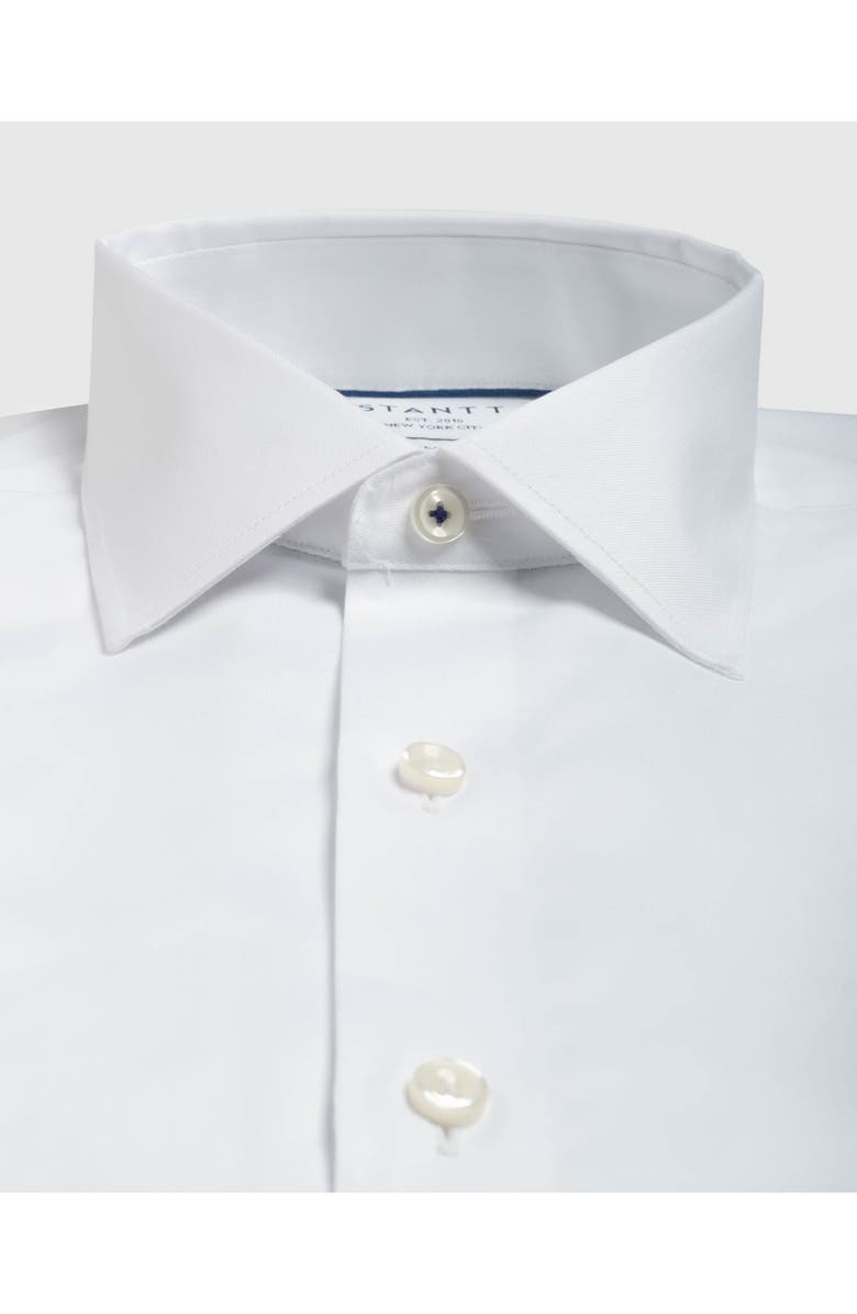 Stantt Contemporary Fit Wrinkle Resistant Cotton Twill Dress Shirt, Alternate, color, White