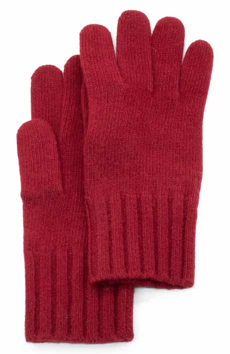 Portolano Cashmere Wide Ribbed Cuff Gloves