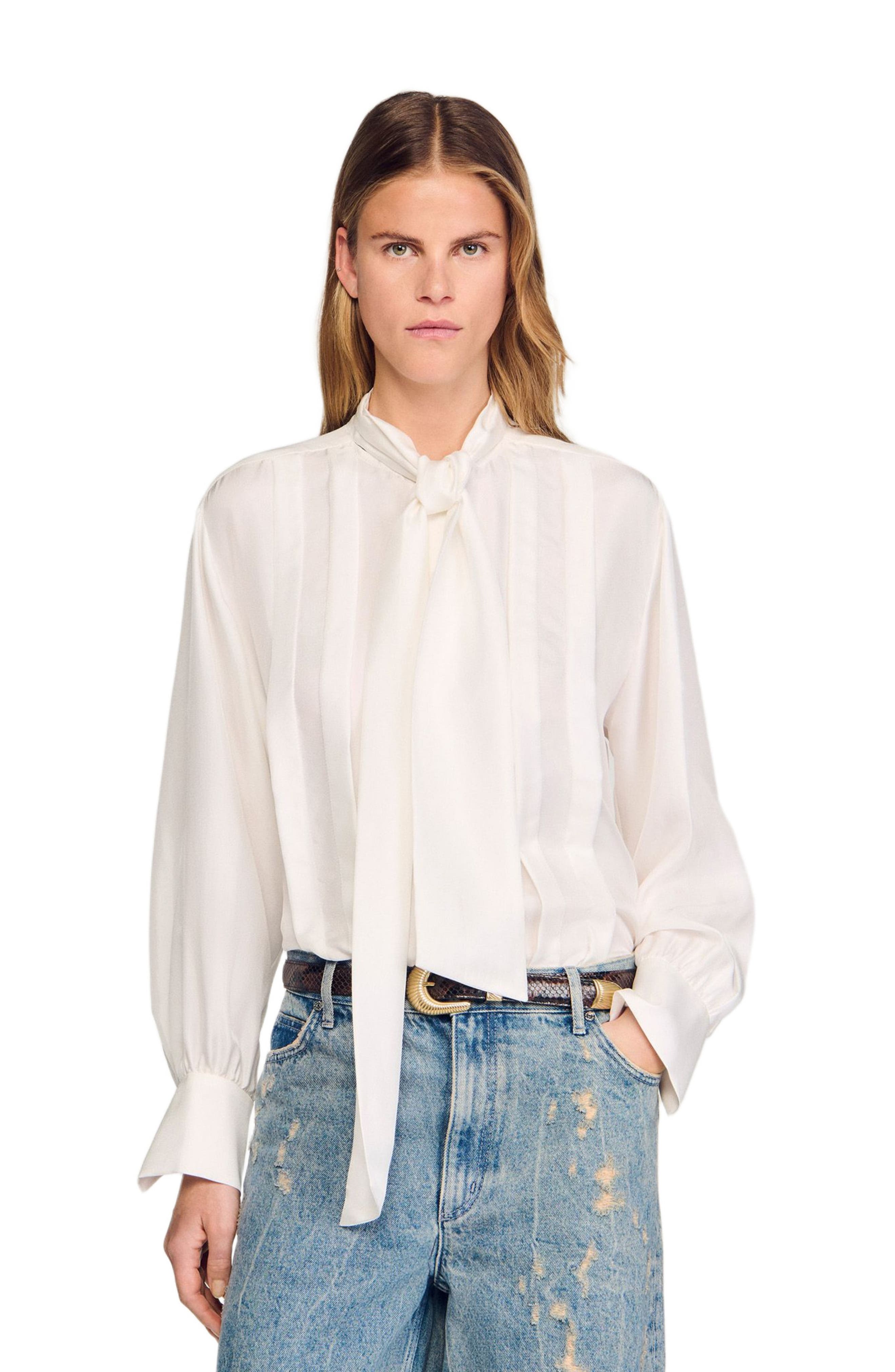 Silk lavalliere shirt