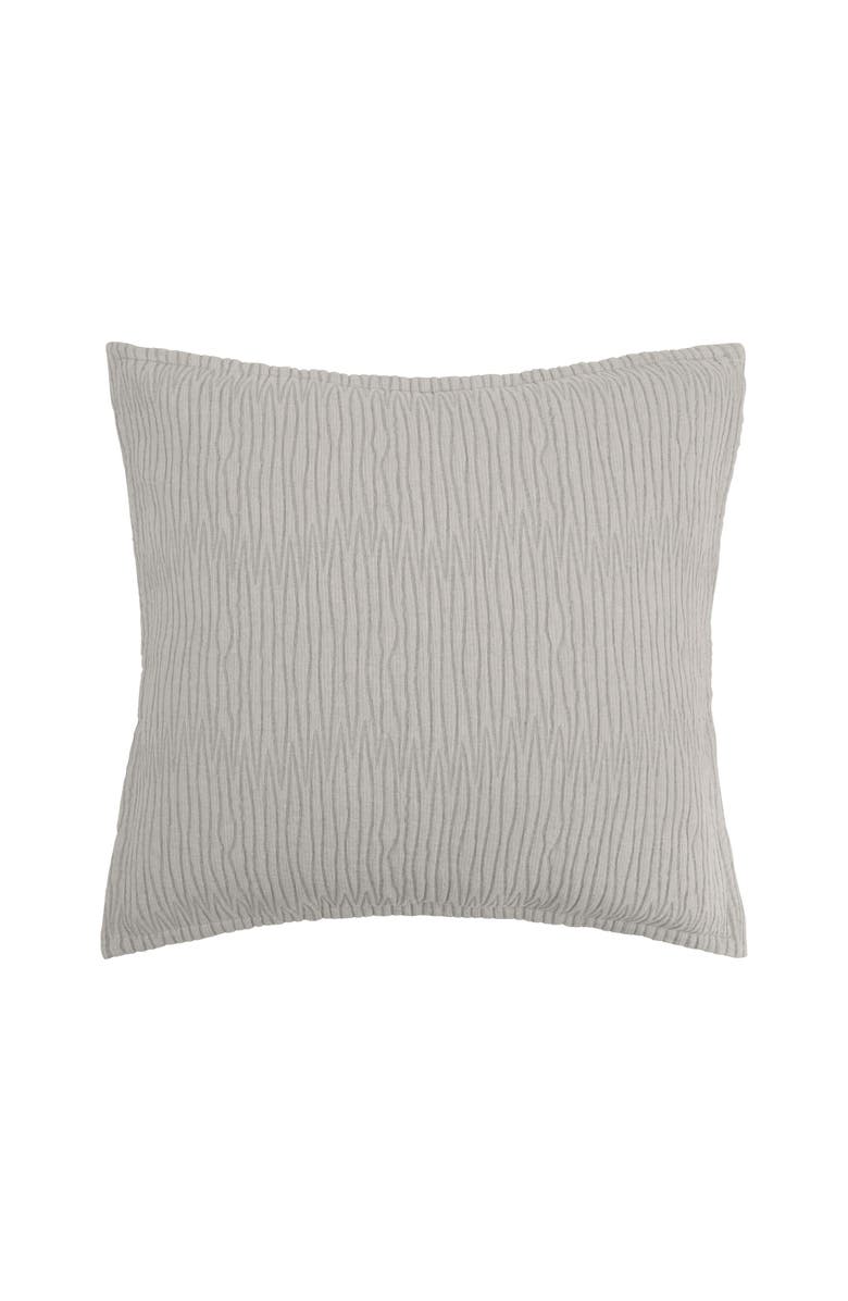 ELISABETH YORK Simone Ash 100% Cotton Euro Sham 26" x 26", Main, color, Gray
