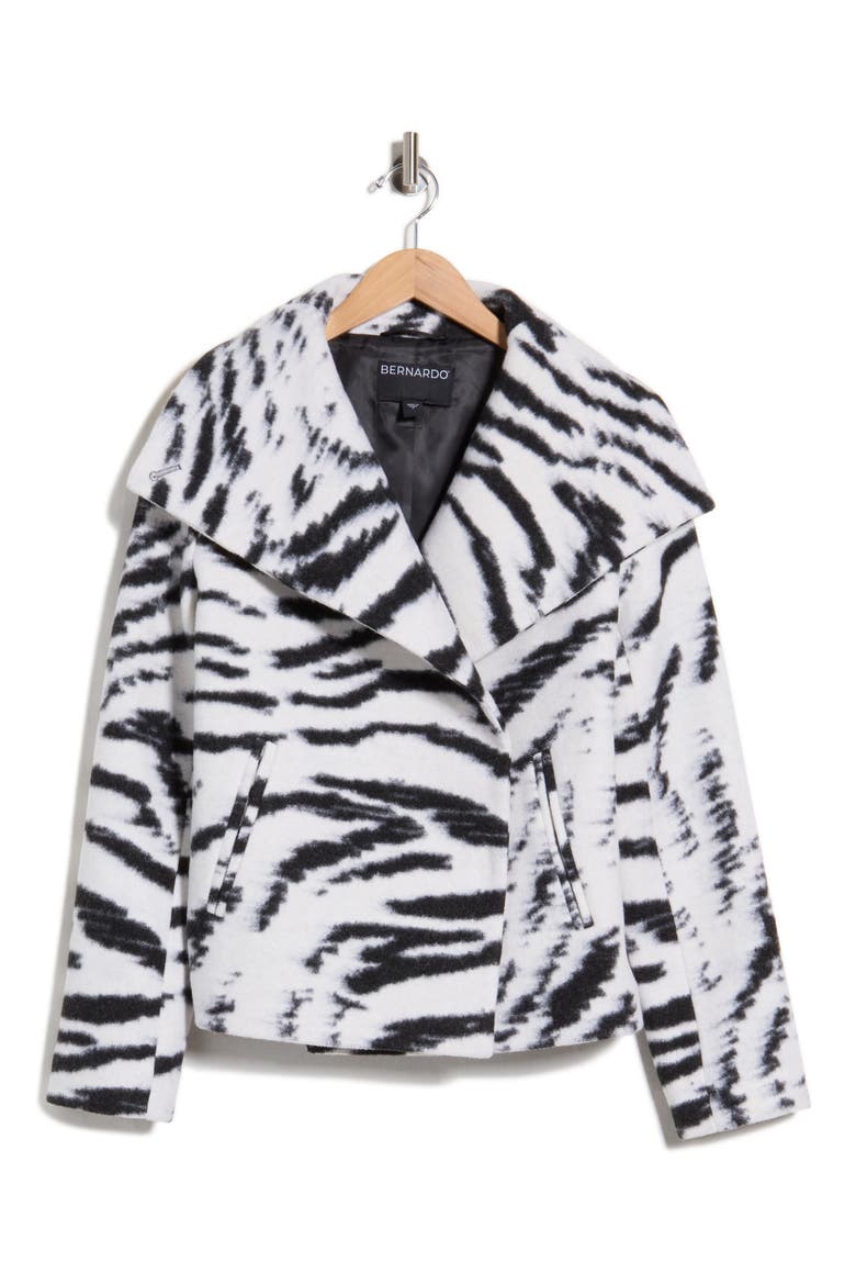 Bengal Short Jacket, Alternate, color, BLACK / WHITE