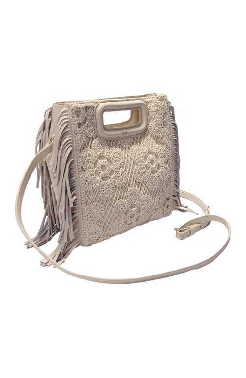 Maje Crochet-knit M Bag In Ecru