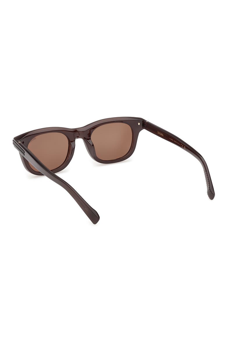 54mm Geometric Sunglasses, Alternate, color, BROWN/ BROWN METAL/ ROVIEX