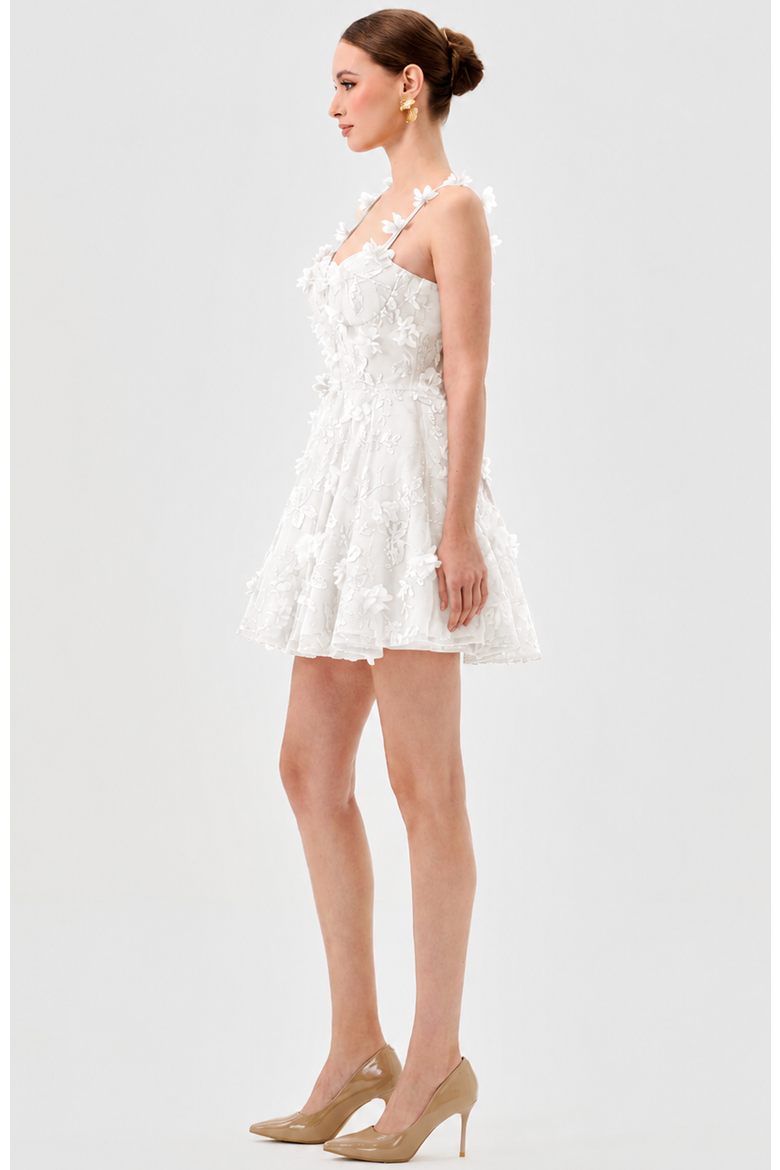 Penni 3D Floral Mini, Alternate, color, WHITE