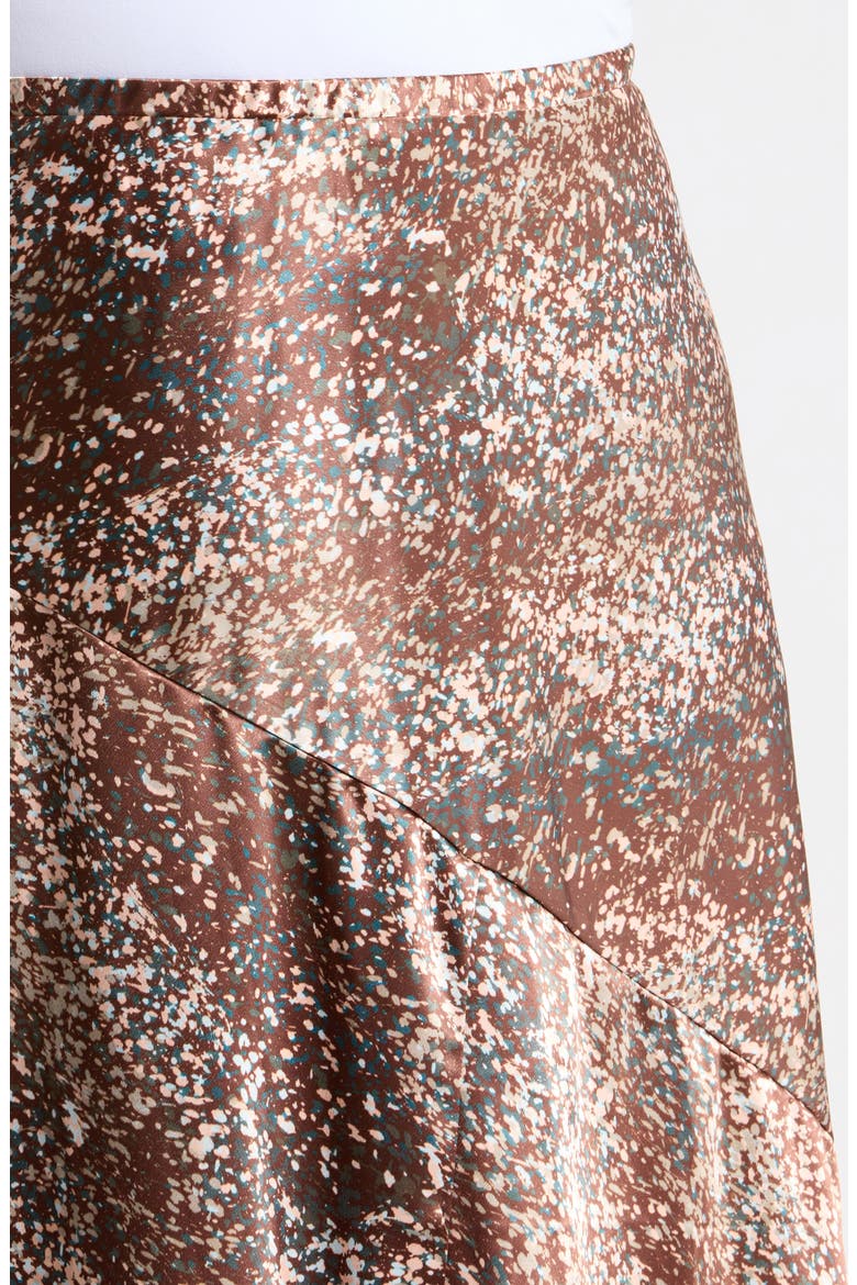 Savoy Printed Bias Maxi Skirt, Alternate, color, BROWN MULTI