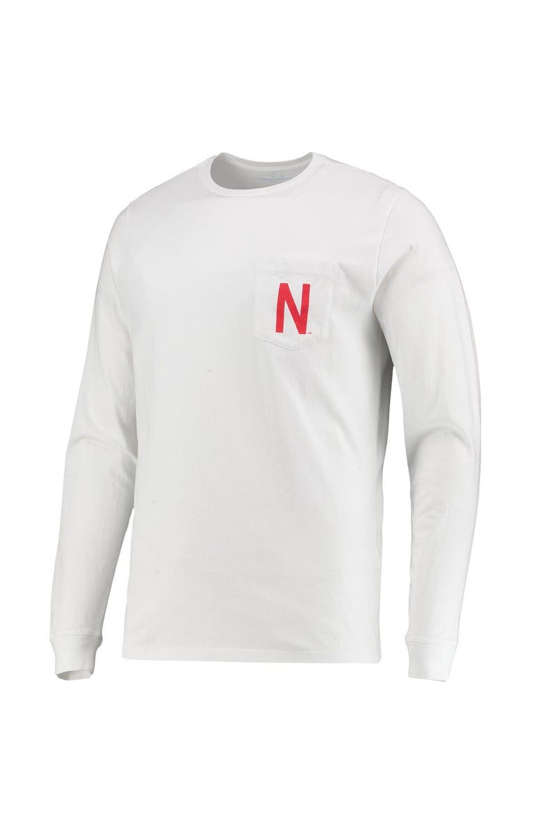 vineyard vines Men's Vineyard Vines White Nebraska Huskers Football Whale Long Sleeve T-Shirt, Alternate, color, 