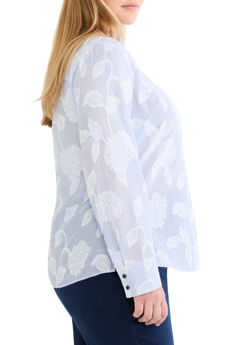 Sky Stripe Jacquard Popover Top, Alternate, color, BLUE MULTI