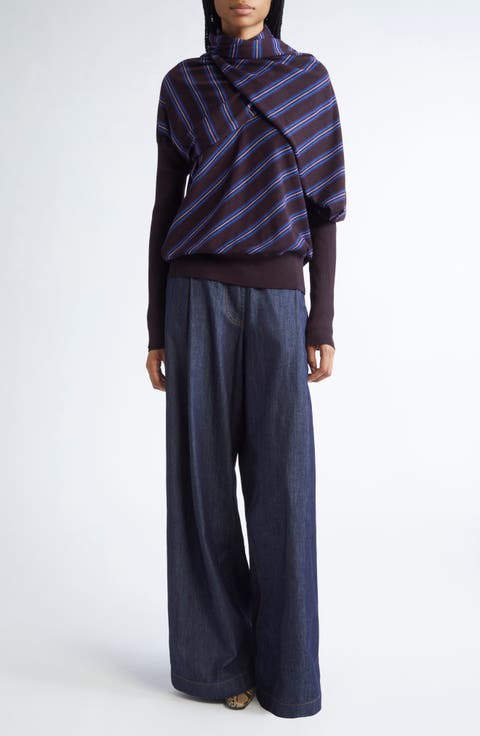 DRIES VAN NOTEN ラメニット ネイビー ピンク F オシャレ DRIES VAN NOTEN ラメニット ネイビー ピンク F オシャレ