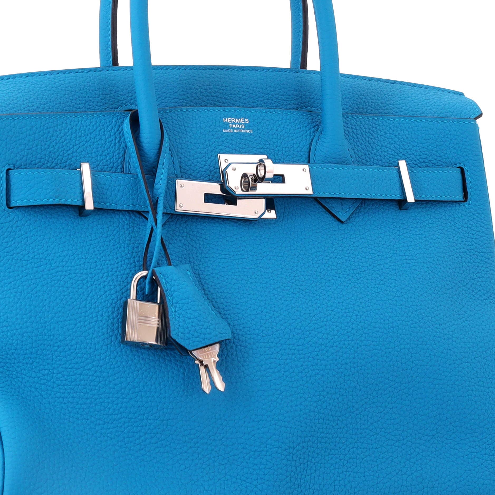 Pre-Owned Hermes Birkin Handbag Blue Togo with Palladium Hardware 30, Alternate, color, Bleu Zanzibar