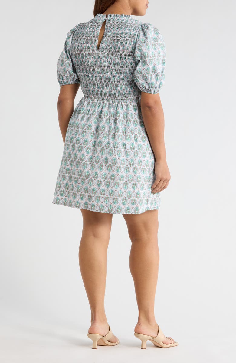 SUGARLIPS Pilar Gale Smocked Minidress, Alternate, color, White-Pastels