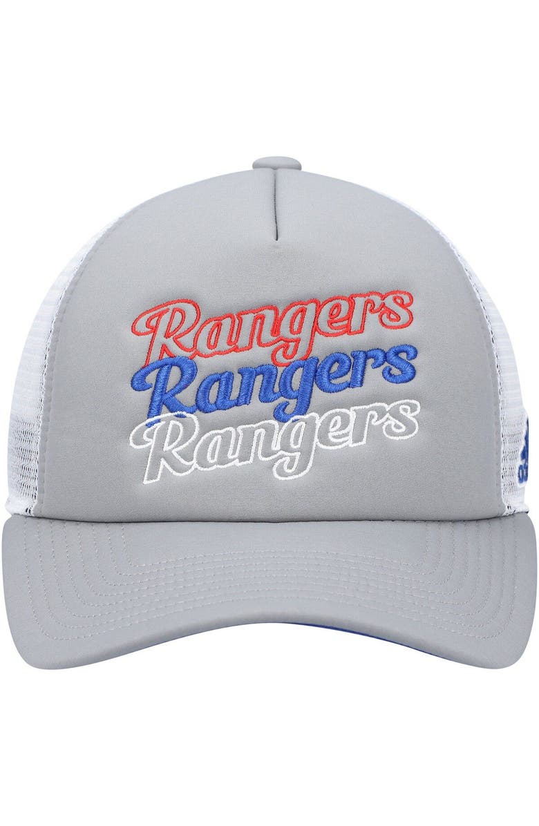 adidas Women's adidas Gray/White New York Rangers Foam Trucker Snapback Hat, Alternate, color, 