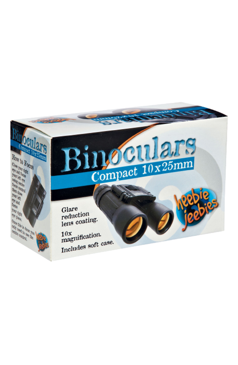 Heebie Jeebies 10x25 Compact Travel Binoculars, Alternate, color, Black