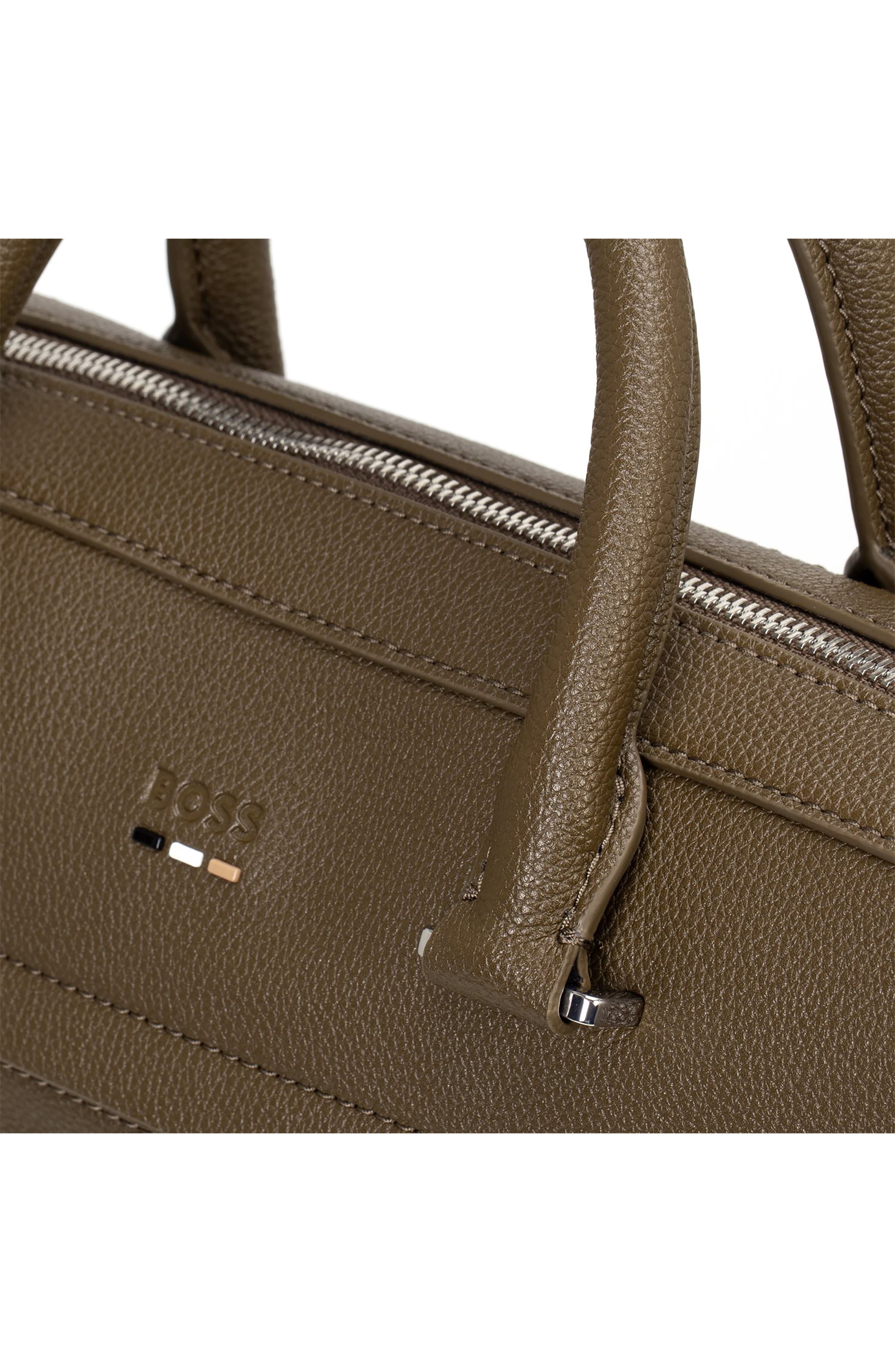 BOSS Ray Faux Leather Document Case, Alternate, color, Open Green