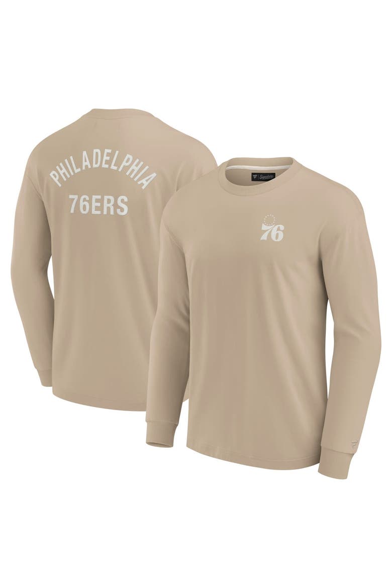 Unisex Fanatics Signature Khaki Philadelphia 76ers Elements Super Soft Long Sleeve T-Shirt, Alternate, color, Khaki