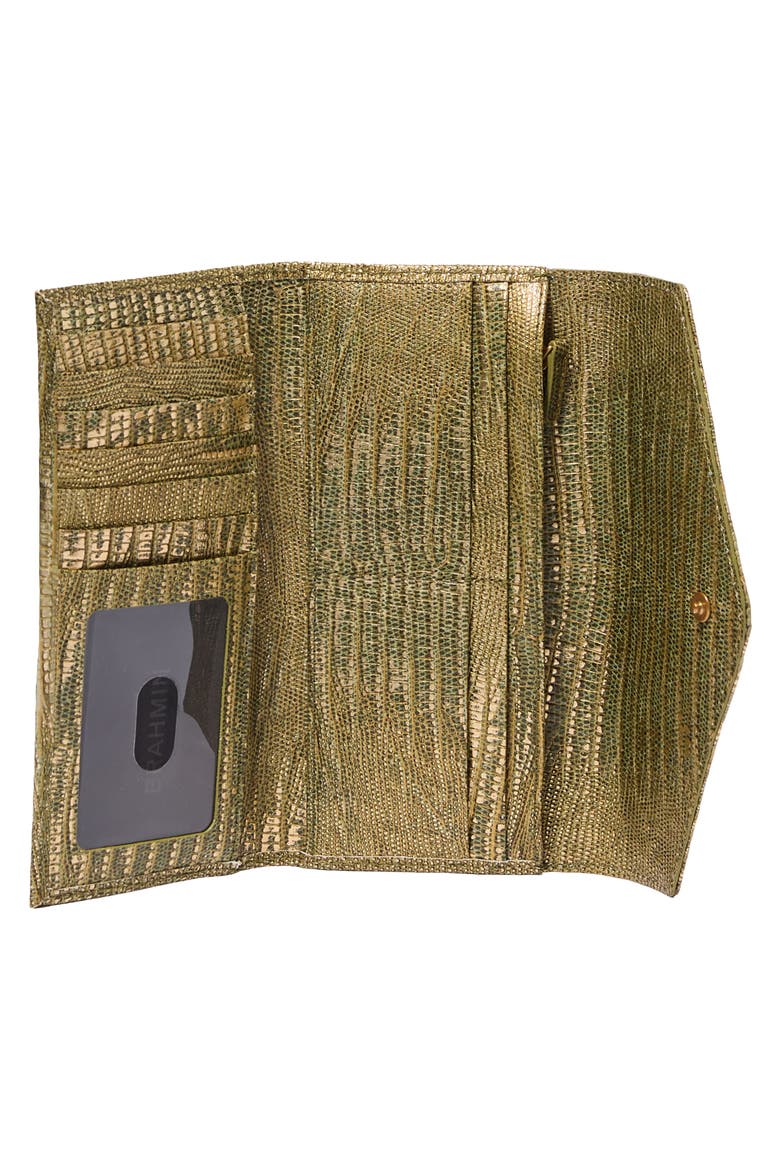 Veronica Croc Embossed Leather Wallet, Alternate, color, OLIVE