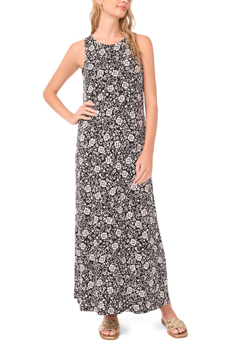Vince Camuto Floral Print Sleeveless Maxi Dress, Main, color, 