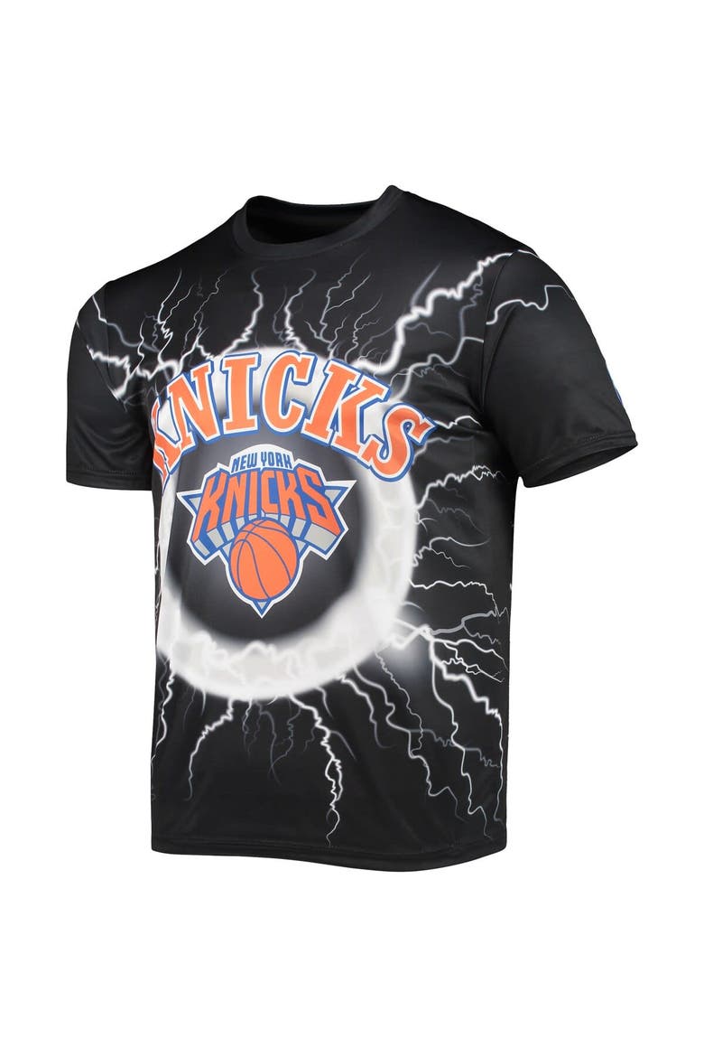 Men's FISLL Black New York Knicks Tornado Bolt T-Shirt, Alternate, color, Black