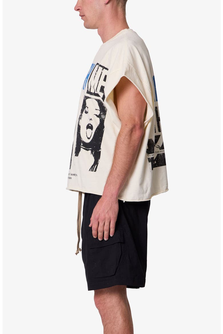 Stuck with Me Distressed Graphic Cutoff T-Shirt, Alternate, color, OFF WHITE
