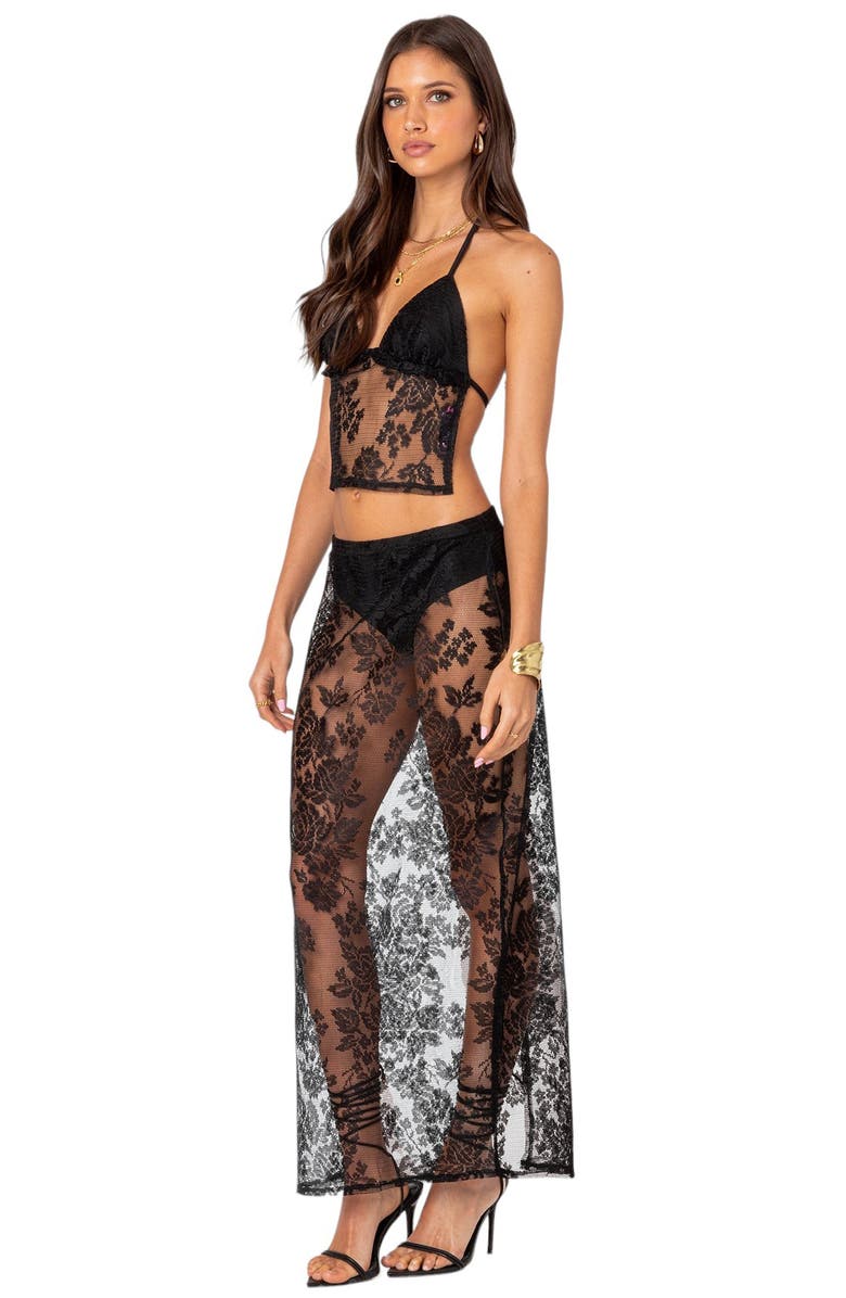 EDIKTED Bess Sheer Lace Cover-Up Maxi Skirt, Alternate, color,
