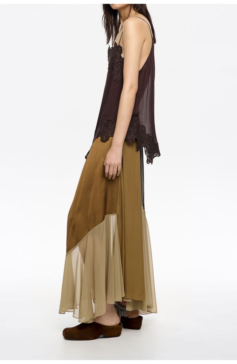Bimba y Lola Patchwork Skirt, Alternate, color, Camel