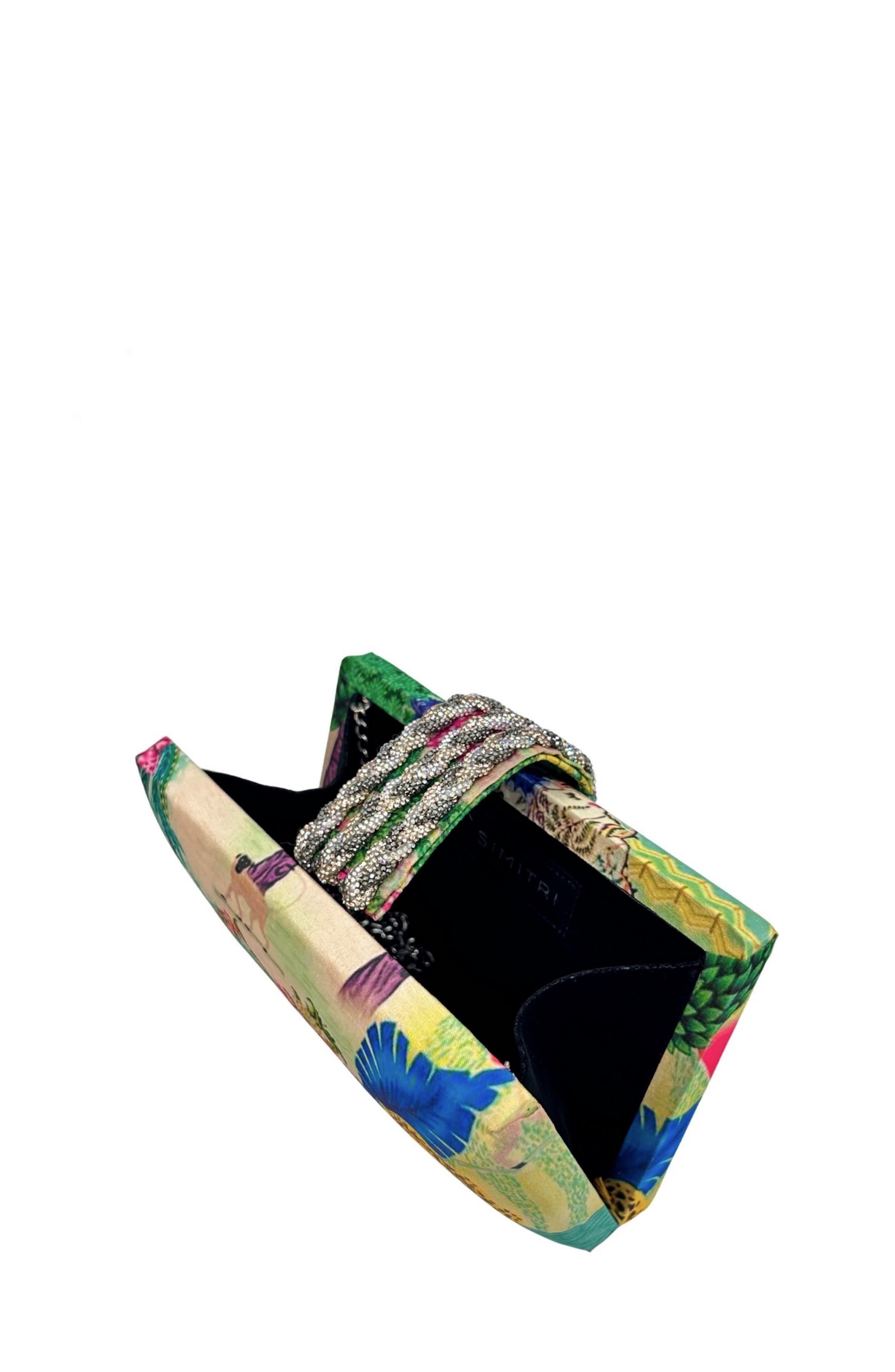 Simitri Printed Braid Clutch, Alternate, color, Faerie Green