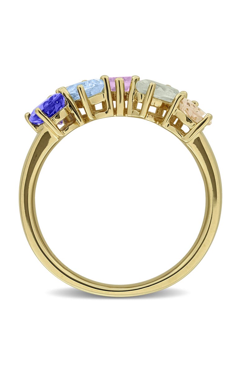 Julianna B. Gemstone 5-Stone Ring Sterling Silver, Alternate, color, Multi-Stone/Yellow-Plated