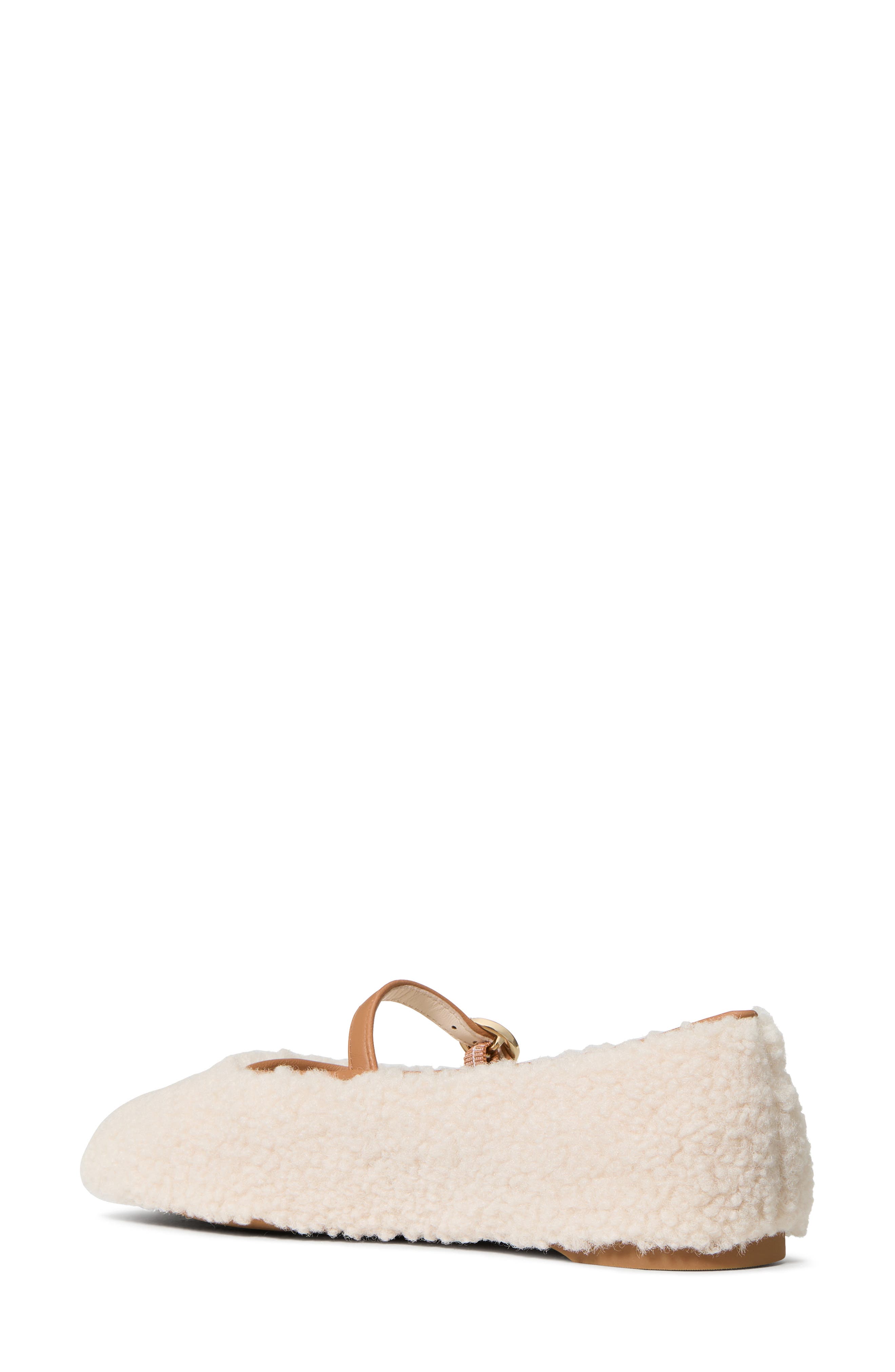 Kate Spade New York halo genuine shearling mary jane flat, Alternate, color, Natural
