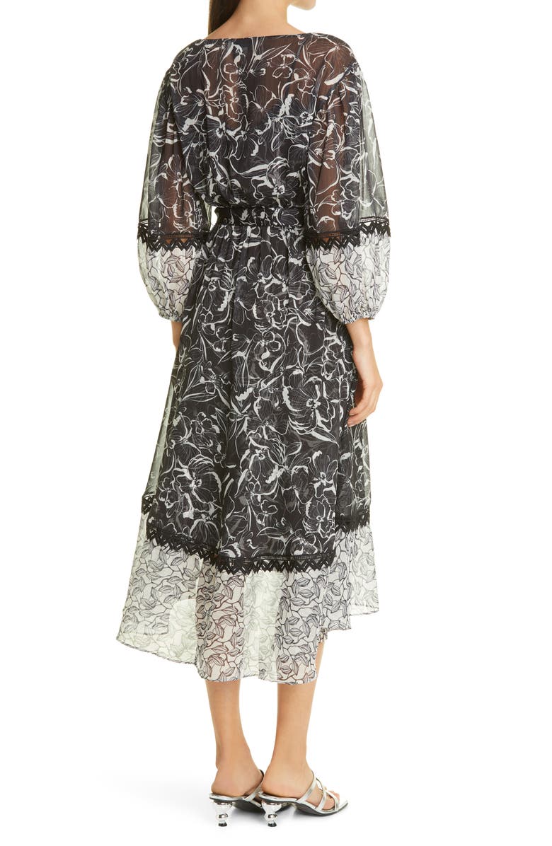 Sachin & Babi Floral Chiffon Midi Dress, Alternate, color, 