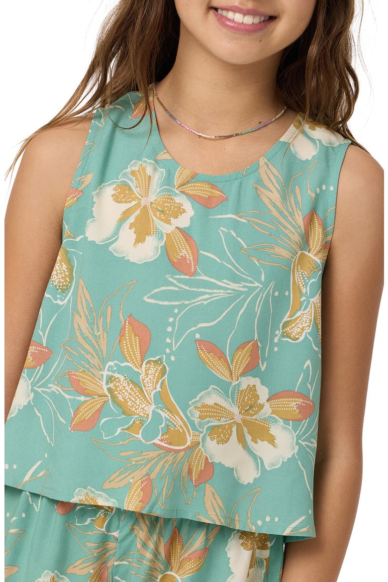 Kids' Haisley Floral Tank Top, Alternate, color, GREEN