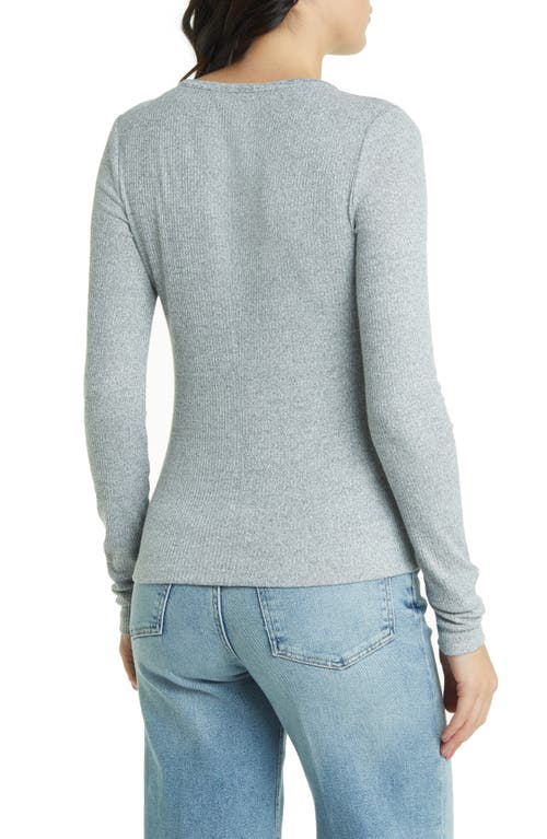 Rag & Bone Women's Rib-knit Henley Shirt In Heather Grey