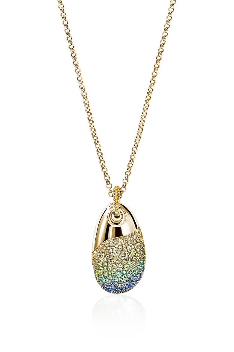 Artisan Series 18k Gold Multi-Stone Pebble Pendant Necklace, Main, color, GOLD