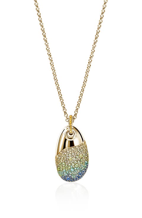 Artisan Series 18k Gold Multi-Stone Pebble Pendant Necklace