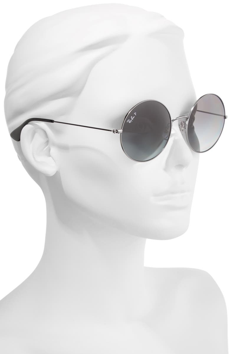 Ray-Ban 55mm Polarized Round Sunglasses, Alternate, color, 