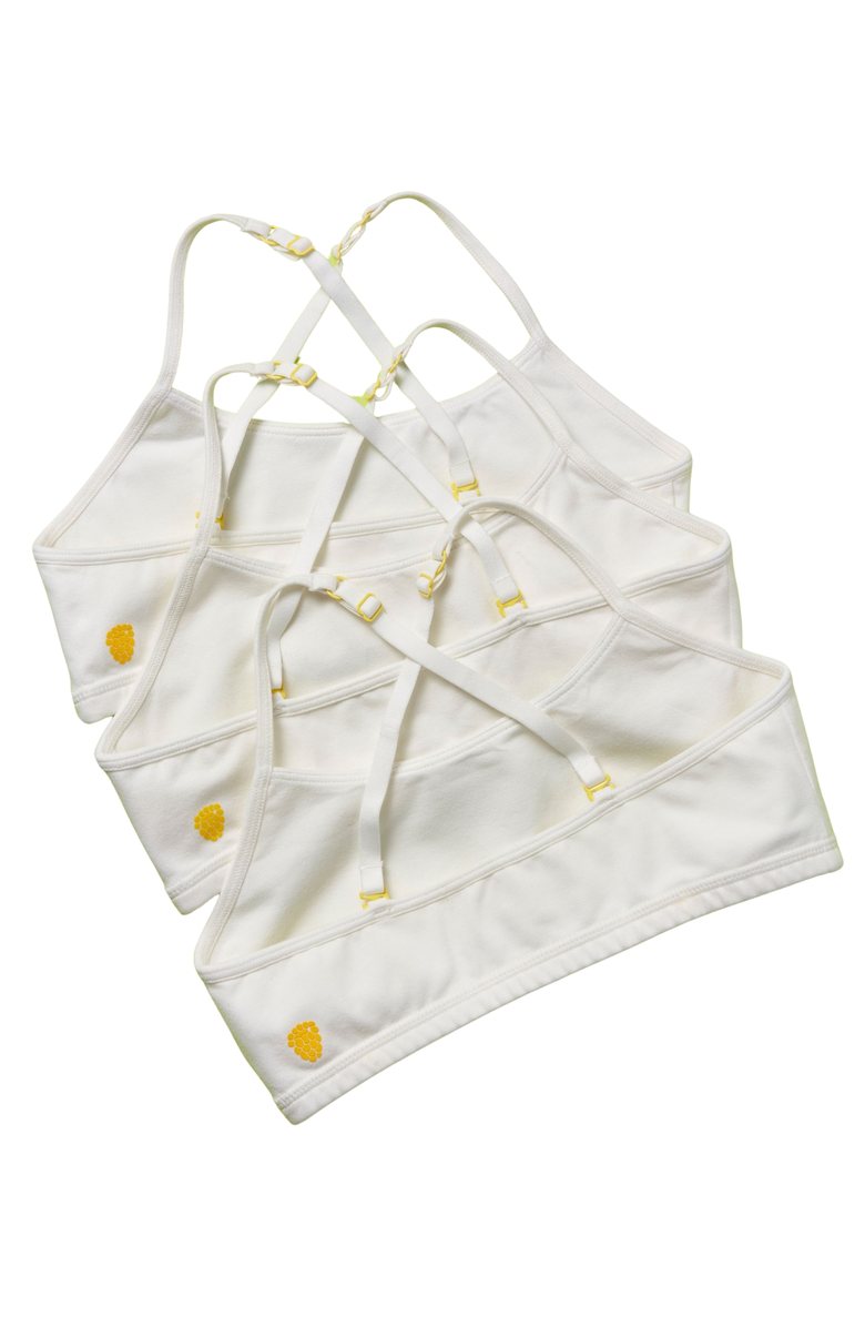Yellowberry Ladybug Cotton Bra 3PK, Alternate, color, White Iceberg