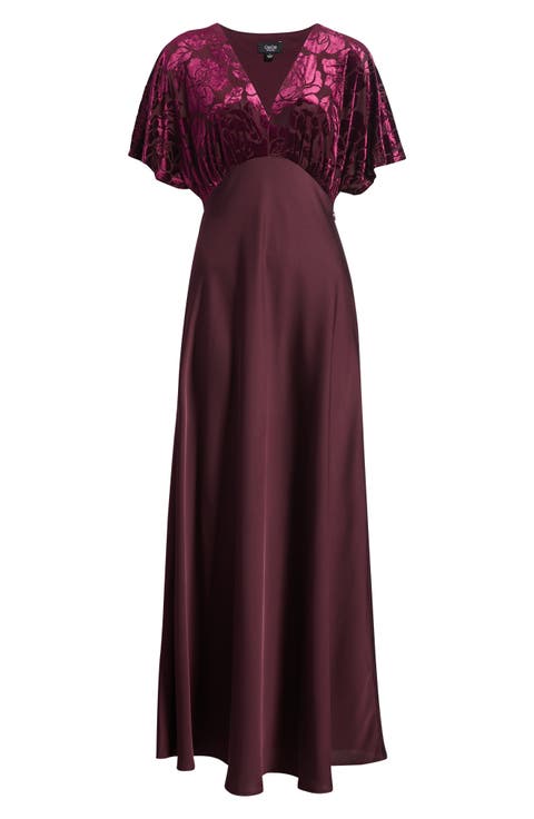 Dolman Sleeve Shirred Maxi Dress