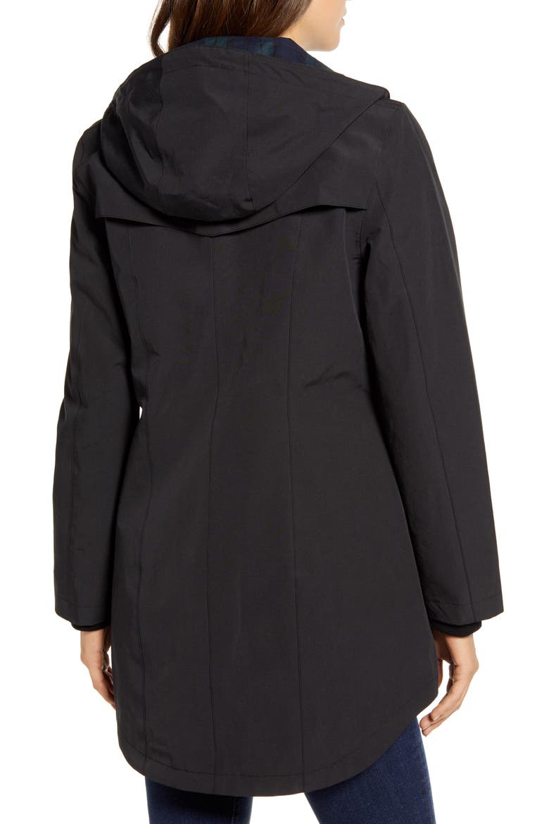 Port Madison Hooded Raincoat, Alternate, color, BLACK