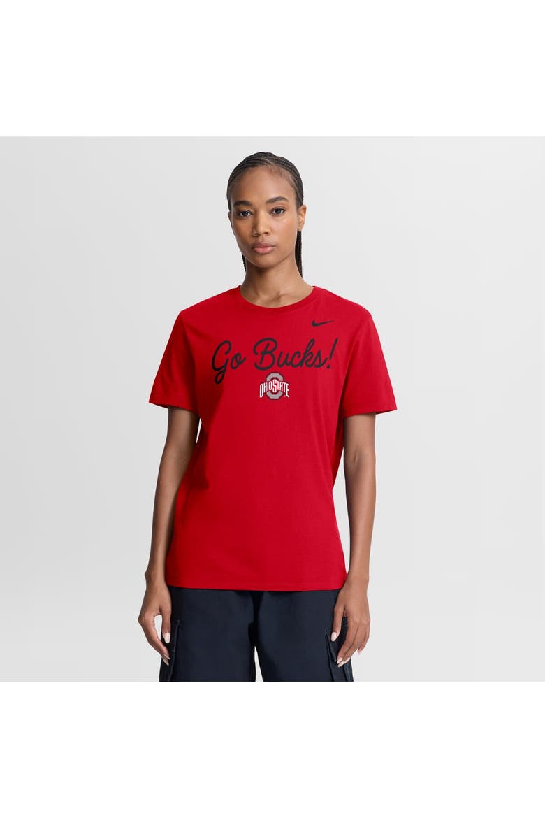 Women's Nike Scarlet Ohio State Buckeyes Script Mantra Logo T-Shirt, Main, color, Scarlet
