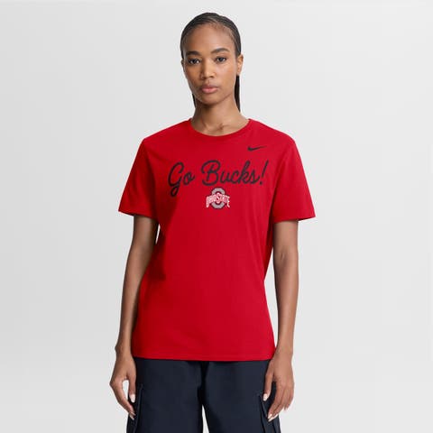 Women's Nike Scarlet Ohio State Buckeyes Script Mantra Logo T-Shirt