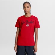 Nike Women's Nike Scarlet Ohio State Buckeyes Script Mantra Logo T-Shirt