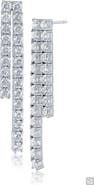 CZ by Kenneth Jay Lane Double Row Cubic Zirconia Tennis Earrings