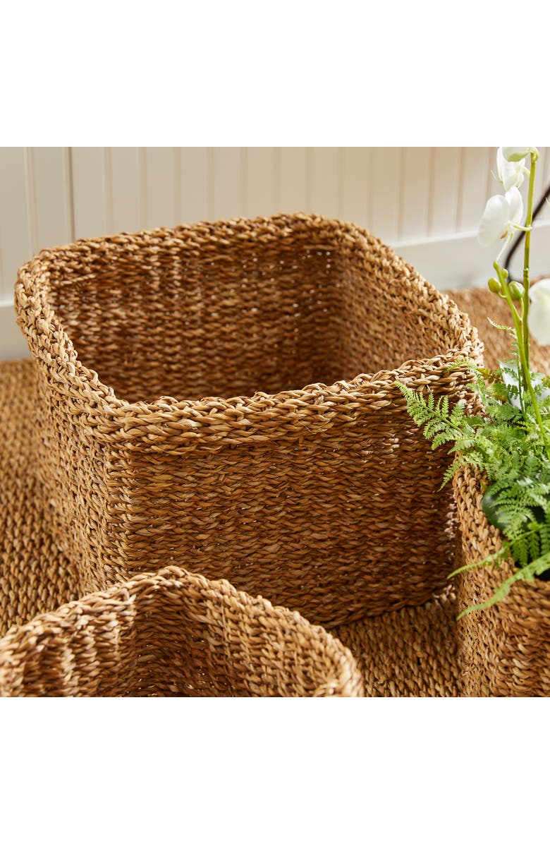 Napa Home & Garden Seagrass Square Baskets With Cuffs Set of 3, Alternate, color, 