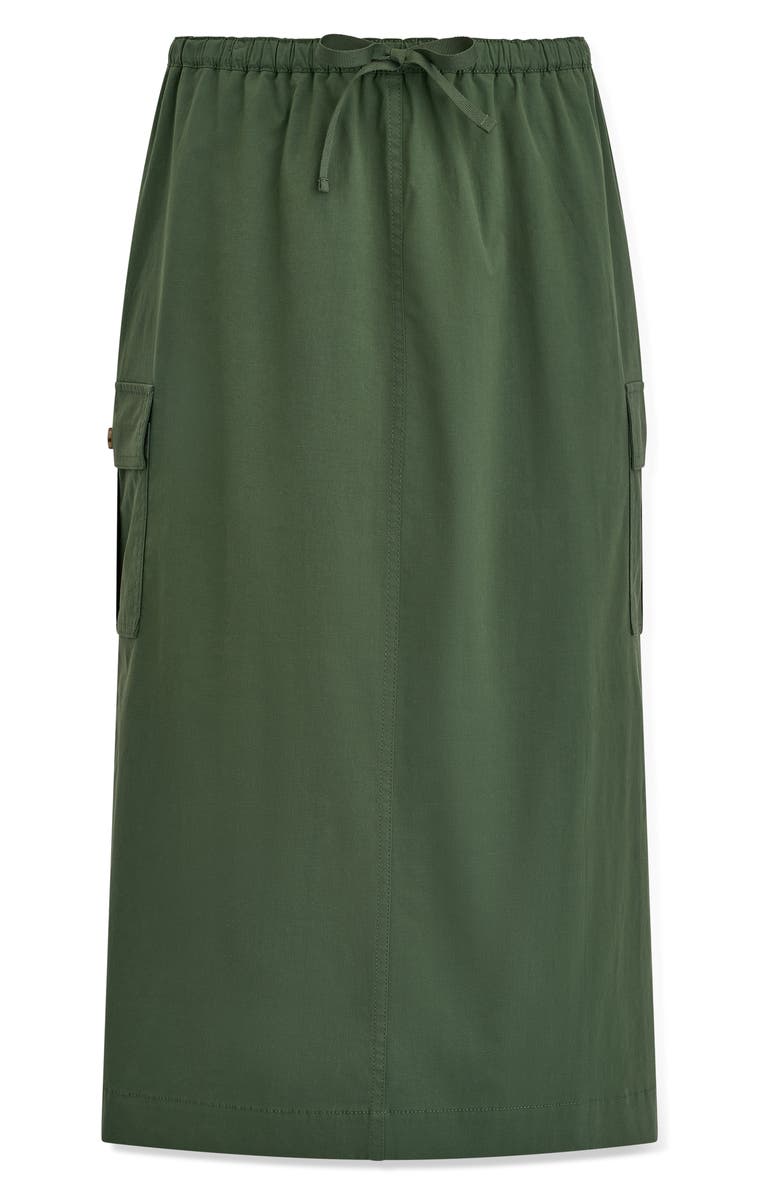 Donna Karan New York Tie Waist Cargo Midi Skirt, Alternate, color, Verde