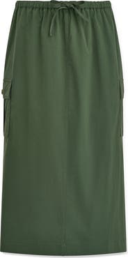 Donna Karan New York Tie Waist Cargo Midi Skirt