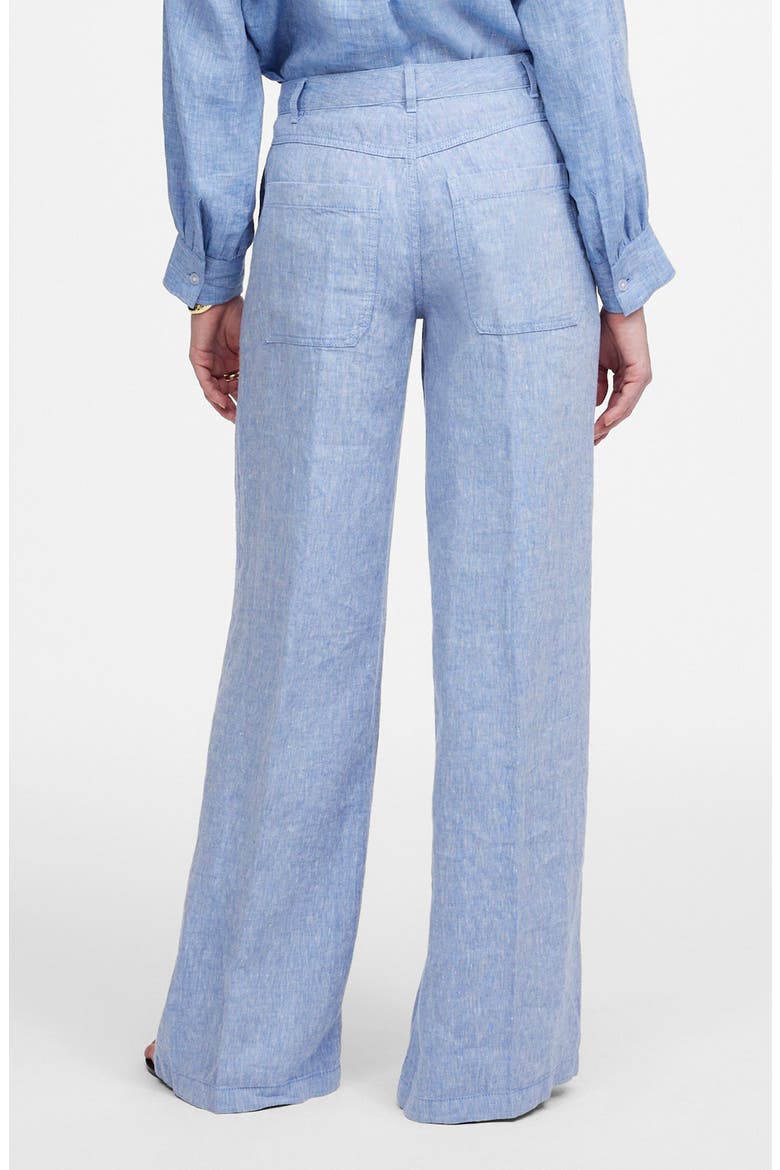 Zoe Relaxed Wide Leg Linen Pants, Alternate, color, SUNFADED BLUE