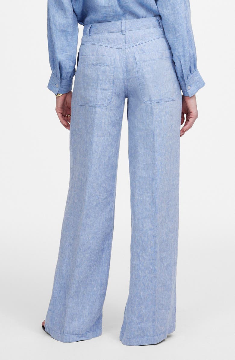 Madewell Zoe Relaxed Wide Leg Linen Pants, Alternate, color, Sunfaded Blue