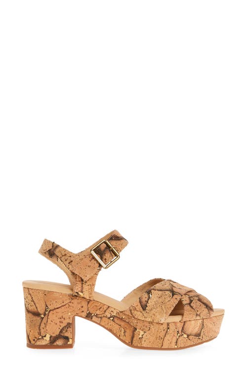 Chocolat Blu Cork Platform Sandal In Gold Cork